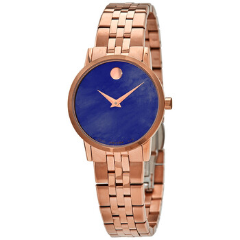 Đồng hồ nữ Movado Museum Quartz mặt ngọc trai xanh 0607354 chính hãng