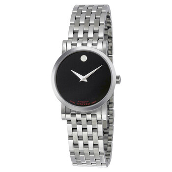 Đồng hồ nữ Movado Red Label mặt đen dây thép không gỉ 0606107 chính hãng