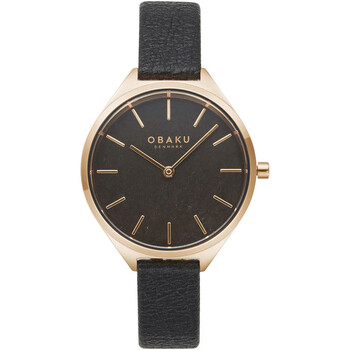 Đồng hồ nữ Obaku Kaffe Quartz mặt đen V257LHVNRB chính hãng