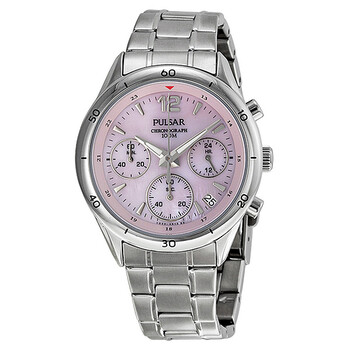 Đồng hồ nữ Pulsar Classic Chronograph mặt hồng PT3089 chính hãng