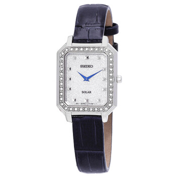 Đồng hồ nữ Seiko Eco-Drive kim cương mặt bạc SUP429P1 chính hãng