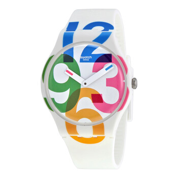 Đồng hồ nữ Swatch Clockwise mặt trắng dây silicone SUOW117 chính hãng