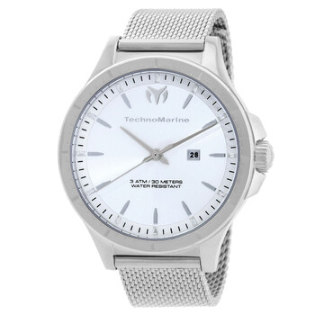 Đồng hồ nữ Technomarine MoonSun Date TM-822032 mặt bạc chính hãng