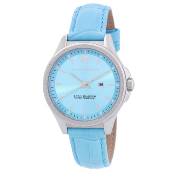Đồng hồ nữ Technomarine MoonSun Date Quartz mặt xanh TM-822042 chính hãng