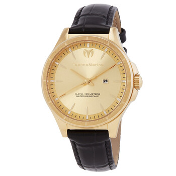 Đồng hồ nữ Technomarine MoonSun Date Quartz mặt vàng TM-822045 chính hãng