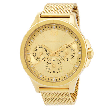 Đồng hồ nữ Technomarine MoonSun Date-Day Quartz mặt vàng TM-822053 chính hãng