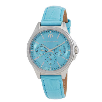 Đồng hồ nữ Technomarine MoonSun Date-Day Quartz mặt xanh nhạt TM-822057 chính hãng