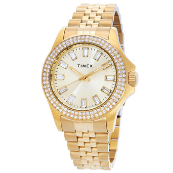 Đồng hồ nữ Timex Kaia Quartz kim cương mặt bạc TW2V80000VQ chính hãng
