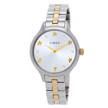 Đồng hồ nữ Timex Peyton Quartz mặt bạc TW2V23500 chính hãng