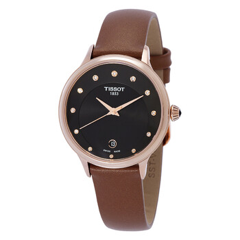 Đồng hồ nữ Tissot T-Lady Quartz kim cương mặt đen T133.210.36.056.00 chính hãng
