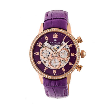 Đồng hồ nữ tự động mặt số tím pha lê Empress Beatrice EMPEM2006 chính hãng