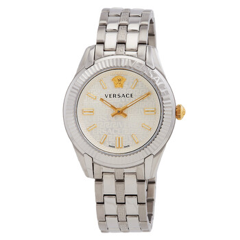 Đồng hồ nữ Versace Greca Time Quartz mặt bạc VE6C00323 chính hãng
