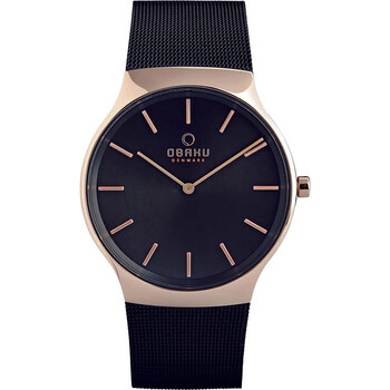 Đồng hồ Obaku Classic Quartz mặt đen nam V178GXVBMB chính hãng