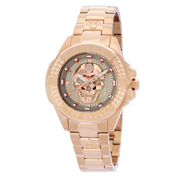 Đồng hồ Philipp Plein The Skull Quartz Crystal mặt be màu be chính hãng