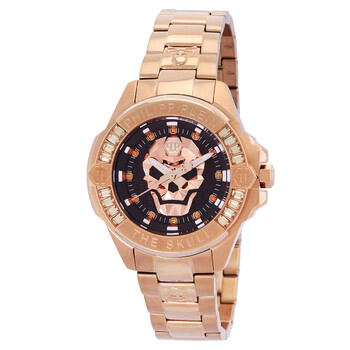 Đồng hồ Philipp Plein The Skull Quartz Crystal mặt đen unisex PWNAA0922 chính hãng