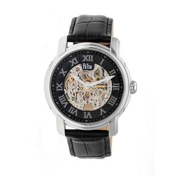 Đồng hồ Reign Kahn Black Skeleton dây da đen RN4304 nam chính hãng