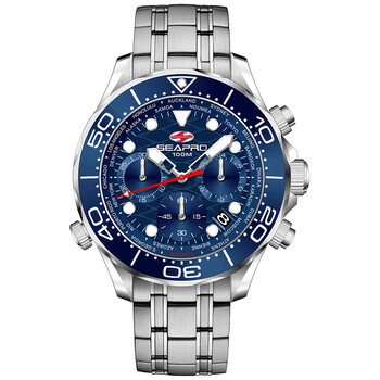 Đồng hồ Seapro Mondial Chronograph Quartz SP0152 nam mặt xanh chính hãng