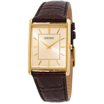 Đồng hồ Seiko Essentials Quartz mặt dial champagne SWR064 nam chính hãng