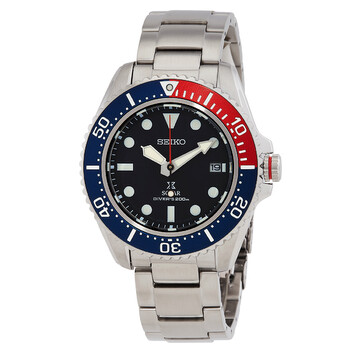 Đồng hồ Seiko Solar Diver mặt đen bezel Pepsi SNE591P1 nam chính hãng