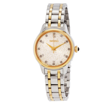Đồng hồ Seiko SRZ550P1 nữ hai tông màu mặt số bạc kim cương chính hãng