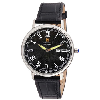 Đồng hồ Steinhausen Altdorf mặt đen dây da nam S0121 chính hãng