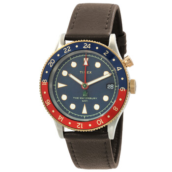 Đồng hồ nam Timex Waterbury GMT mặt xanh TW2U90500 chính hãng