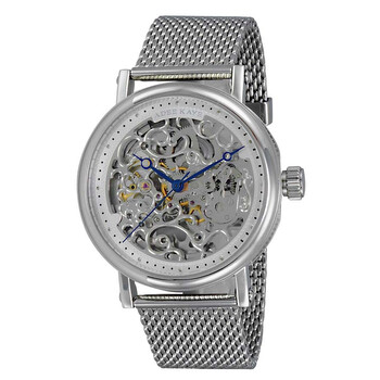 Đồng hồ tự động nam Adee Kaye AK6463 mặt số skeleton bạc chính hãng