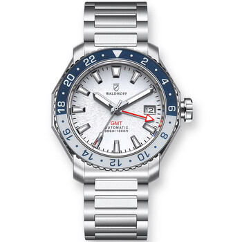 Đồng hồ Waldhoff Atlas GMT Automatic mặt bạc nam MW-23A-3S chính hãng