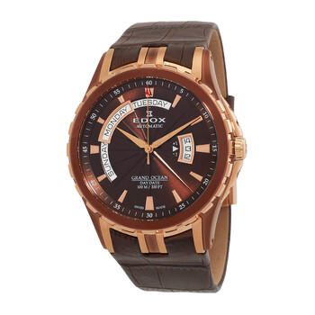 Đồng hồ Edox Grand Ocean Automatic mặt nâu 83006 357BRR BRIR chính hãng