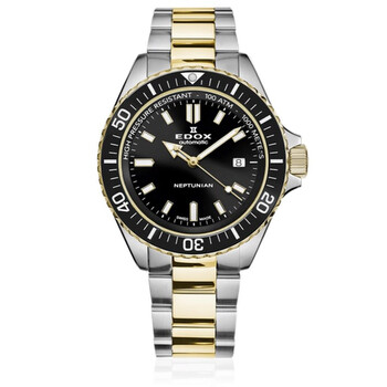 Đồng hồ đeo tay Edox Neptunian Automatic mặt đen nam 80120 357JM NID chính hãng