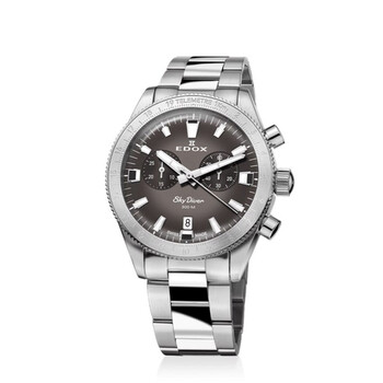 Đồng hồ Edox Skydiver Chronograph Quartz mặt xám nam 10116 chính hãng