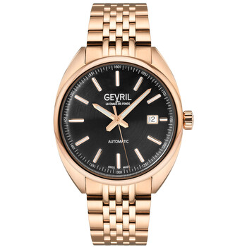 Đồng hồ Gevril Five Points Automatic mặt đen nam 48703 chính hãng