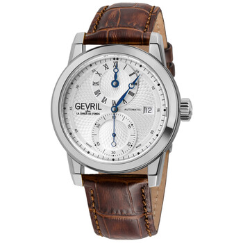 Đồng hồ nam Gevril Gramercy Automatic mặt bạc 24011 chính hãng