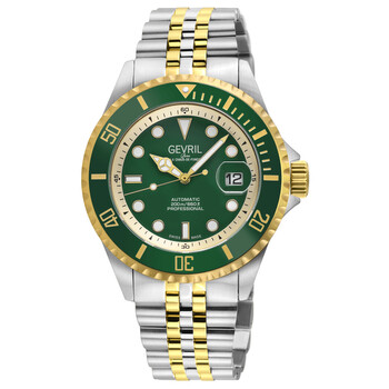 Đồng hồ tự động Gevril Wall Street mặt xanh cho nam 41857B chính hãng