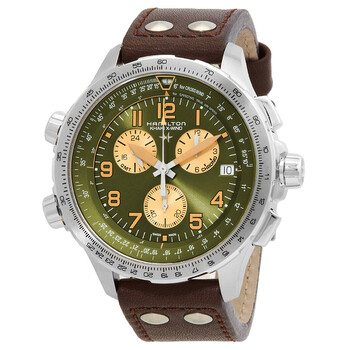Đồng hồ nam Hamilton Khaki Aviation Chronograph mặt xanh H77932560 chính hãng