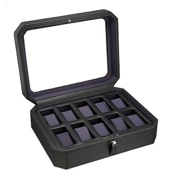 Hộp đựng đồng hồ Wolf Windsor 10 chiếc màu đen/tím 458403 chính hãng