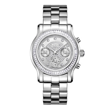 Đồng hồ nữ Jbw Laurel Silver đa chức năng mặt kim cương J6330B chính hãng