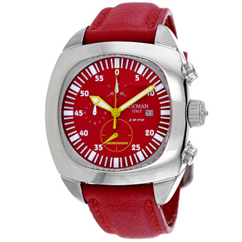 Đồng hồ nam Locman Classic Chronograph Quartz mặt đỏ 1970RDQ chính hãng