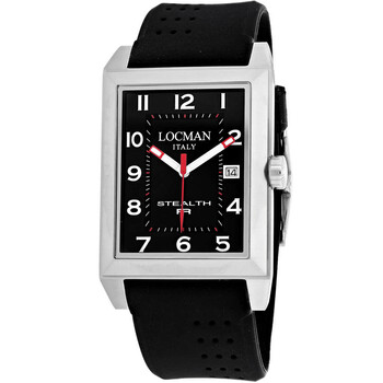 Đồng hồ Locman Stealth R mặt đen dây da đen nam LO-240BK2BK chính hãng