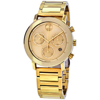 Đồng hồ nam Movado Bold Chronograph Quartz mặt số vàng 3600682 chính hãng