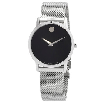 Đồng hồ nữ Movado Museum Classic Quartz mặt đen 0607646 chính hãng