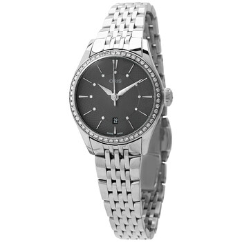 Đồng hồ nữ Oris Automatic kim cương mặt xám 01 561 7722 4953 chính hãng