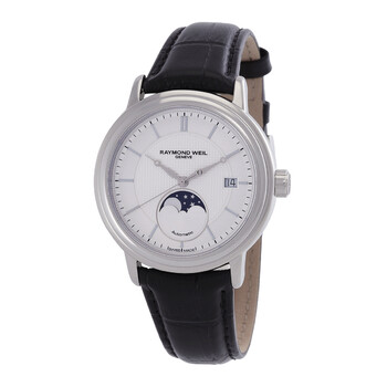 Đồng hồ Raymond Weil Maestro Moon Phase mặt bạc nam 2879-STC-65001 chính hãng