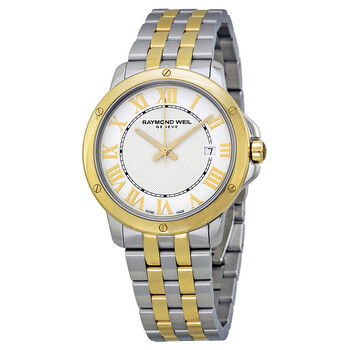 Đồng hồ nam Raymond Weil Tango mặt trắng hai tông màu 5591-STP-00308 chính hãng