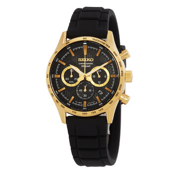 Đồng hồ Seiko Chronograph Quartz mặt đen nam SSB446P1 chính hãng