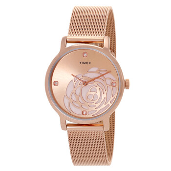Đồng hồ nữ Timex Transcend Quartz Crystal mặt số vàng hồng TW2U98100 chính hãng