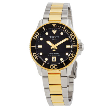 Đồng hồ Tissot Seastar Quartz mặt đen unisex T1202102205100 chính hãng