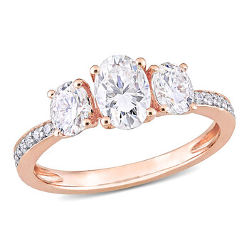 Trang sức Amour Vàng hồng 10K 1 4/5 CT TGW Created White Moissanite Nhẫn thời trang chính hãng 6 amour 10k rose gold 1 4 5 ct tgw created white moissanite fashion ring jms007223