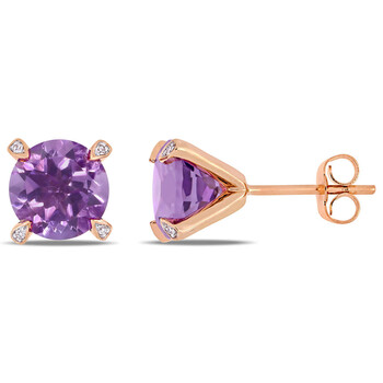 Trang sức Amour Vàng hồng 10K 3 CT TGW Amethyst và 0.024 CT TDW Kim cương Martini Stud Bông tai (khuyên tai, hoa tai) chính hãng 6 amour 10k rose gold 3 ct tgw amethyst and 0 024 ct tdw diamond martini stud earrings jms007031