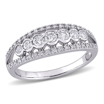 Trang sức Amour Vàng trắng 10K 1/2 CT TDW Kim cương Nhẫn chính hãng 6 amour 10k white gold 1 2 ct tdw diamond ring jms007496